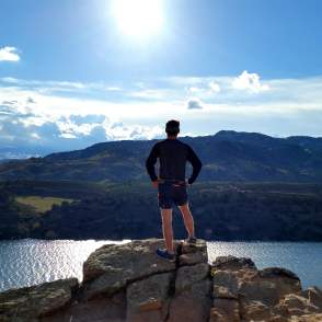 Man overlooking Horsetooth Reservior, Fort Collins