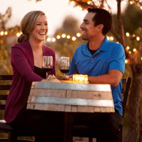 romantic couple dining