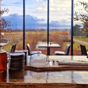 Table setting with a view