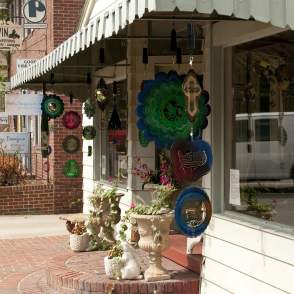 storefronts along a street