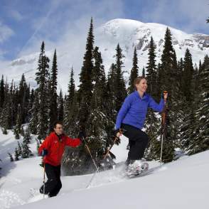 Snowshoeing on Mount Rainier