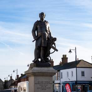a statue of John Franklin in the centre of Spilsby