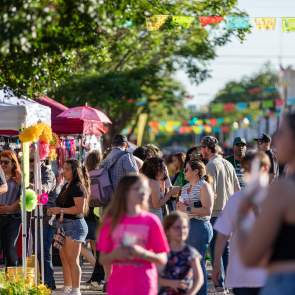 Center Ave During Cinco De Mayo Celebration full of people at vendors throughout