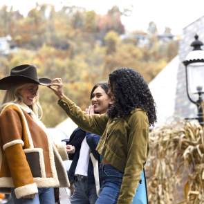 friends outside in village