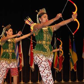 Women dressed in cultural garb.