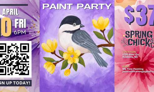 Spring Chickadee Paint Party