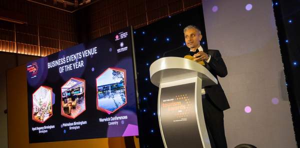 Judge presenting at West Midlands Tourism Awards