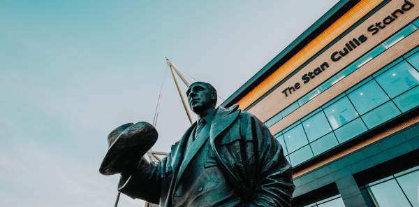 The statue of Stan Cullis outside Molineux Stadium
