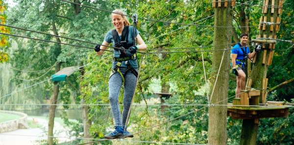Lady on high ropes