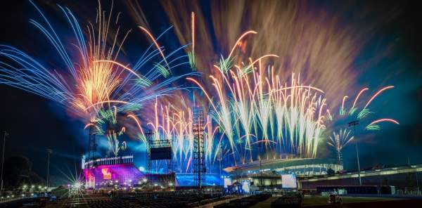 Fireworks paint the sky with colours above the Birmingham 2022 Commonwealth Games