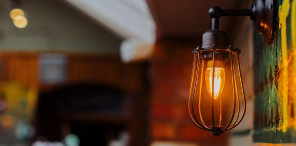 Close up of a lightbulb at The Vine Sandwell