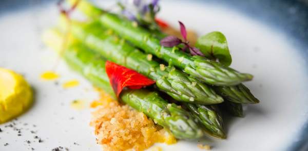 A gourmet asparagus dish