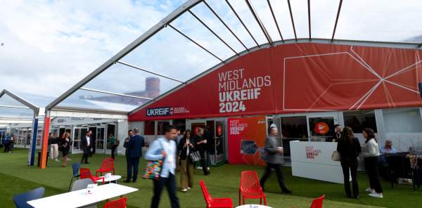 The outside of the West Midlands Pavilion at UKREiiF 2024