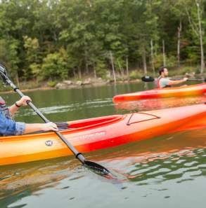 A couple kayaks at Lake Fort Smith State Park.