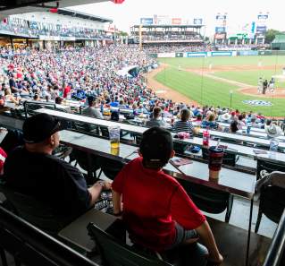 Family at Round Rock Express Baseball game near austin texas