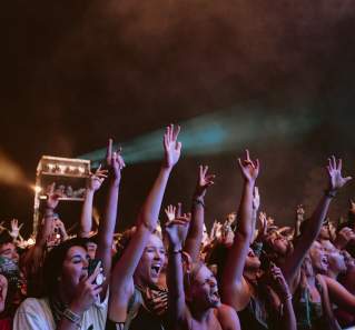 fans cheer during performance at Austin City Limits Music Festival in austin texas