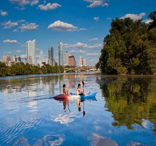 Kayaking on Lady Bird Lake