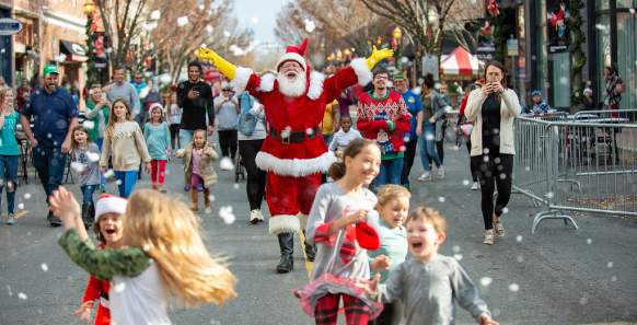Santa Spreading Joy at ChristmasVille in Rock Hill