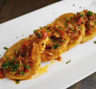 This is a photo of fried green tomatoes from Bellinis.