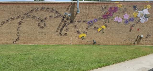 The Good of the Hive Bee Mural at Carrboro F.D.