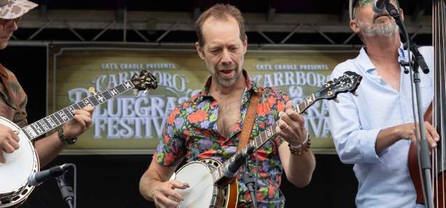Graham Sharp and Friends playing instruments at Festival