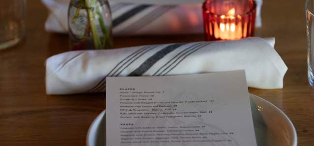 Table Setting with Menu at Thai Station Restaurant