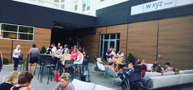 Aloft Newport exterior patio