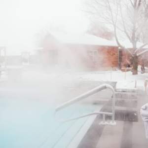 A woman relaxing in a spa