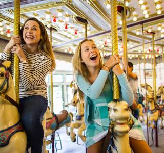 Family Fun on the Providence merry-go-round carousel
