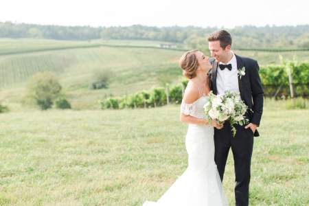 Wedding couple in a vineyard