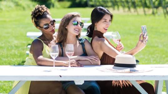 women at a winery