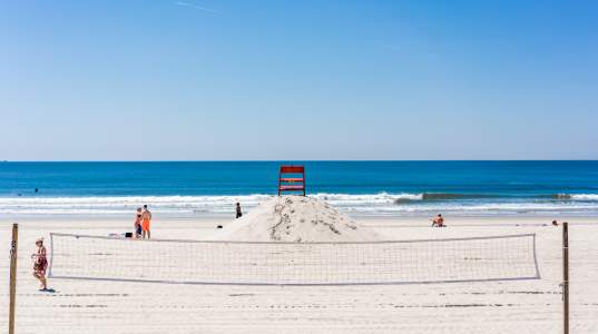 volleyball court on the beach