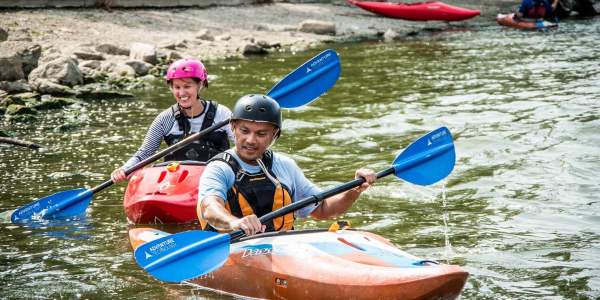 Kayaking the Marge Cline Whitewater Course in Yorkville, Illinois - #EnjoyAurora Blog