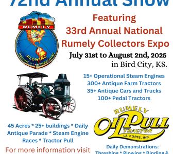 72nd Annual Thresher Show - Bird City , 67731