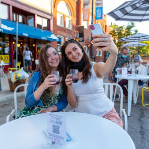 Women Drinking Wine on Pearl Street