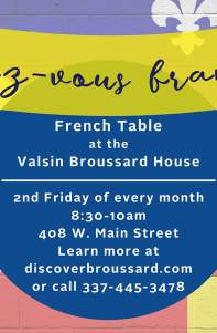 French Table at Valsin Broussard House