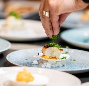 Chef Plating at CedarCreek Estate Winery, Home Block Restaurant