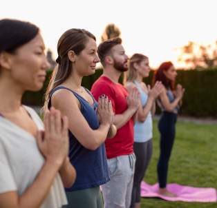 Group Yoga in the Vineyard