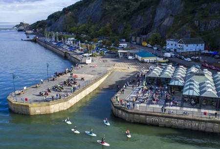 Aerial photo of Mumbles with pier in the background