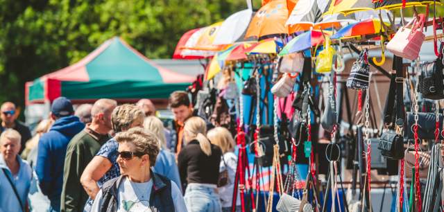 People shopping at Penkridge Market
