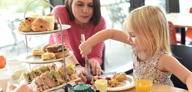 Woman and girl having Afternoon Tea at National Memorial restaurant
