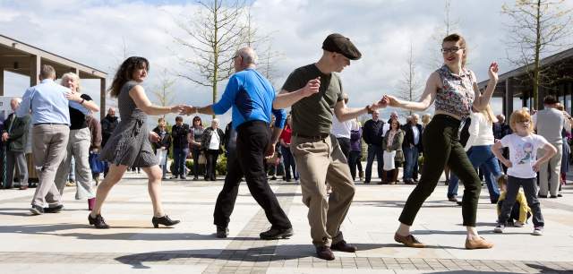 visitors join in tea dance at National Memorial Arboretum on Staffordshire Day
