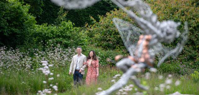 couple walking with the fairies