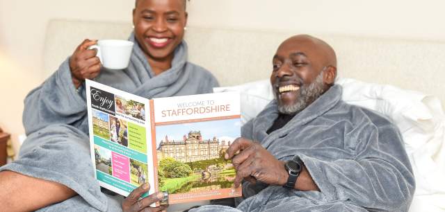 Royal Oak biddulph couple relax in bedroom