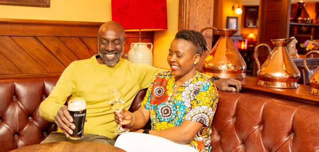 The Royal Oak Biddulph couple drink inside diversity