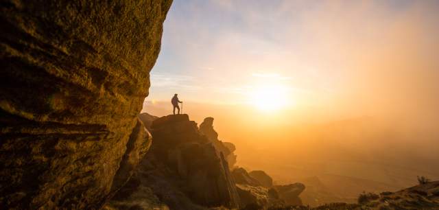 sunrise on The Roaches