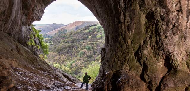 Looking out from Thor's Cave