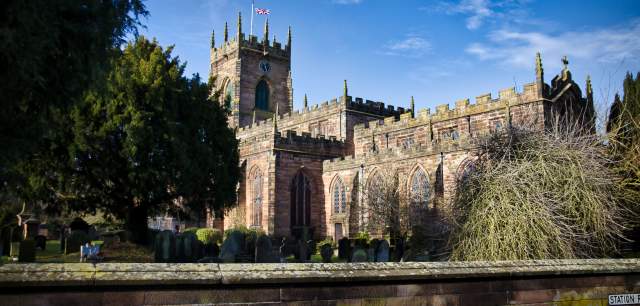 outdoor  shot  of church Penkridge Village in South Staffordshire