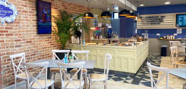 Interior of the Claymore Lounge café at Tamworth Assembly Rooms theatre