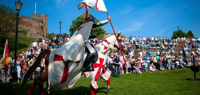 knight sets off on a gallop on St George's Day